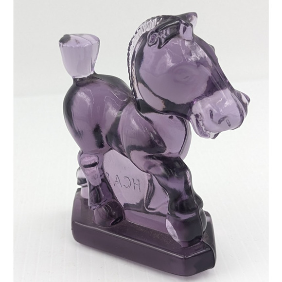 Heisey Purple Glass Horse Plug Sparky Oscar HCA Imperial 1980 Vintage - Picture 3 of 8